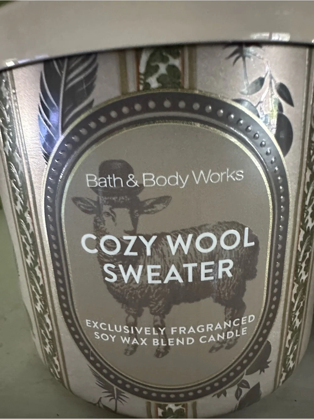 Bath & Body Works Cozy Wool Sweater Candle Duo - Beige & Taupe (2) Candles